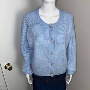 Commense Light blue Oversized Round Neck Cardigan Size M‎